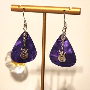 Hand crafted Guitar pick earrings